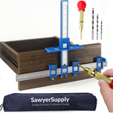 Automatic Hole Punch, Drill Bits and Carry Pouch For Cabinet Jig